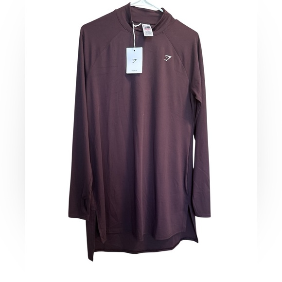 Gymshark Women's Black and Dark Purple Long Sleeve Top - Picture 2 of 4